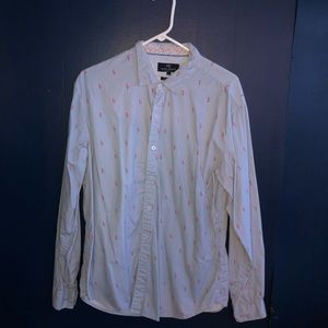 Flamingo Design Button Down Shirt